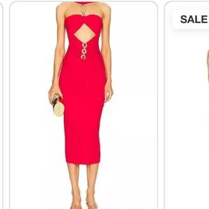 Cult Gaia Red Halter Sheath Dress
